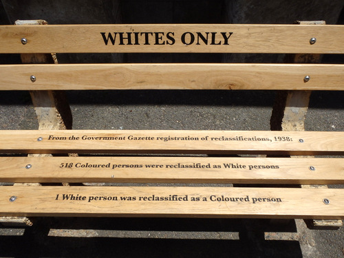 A sample White's Only Bench.